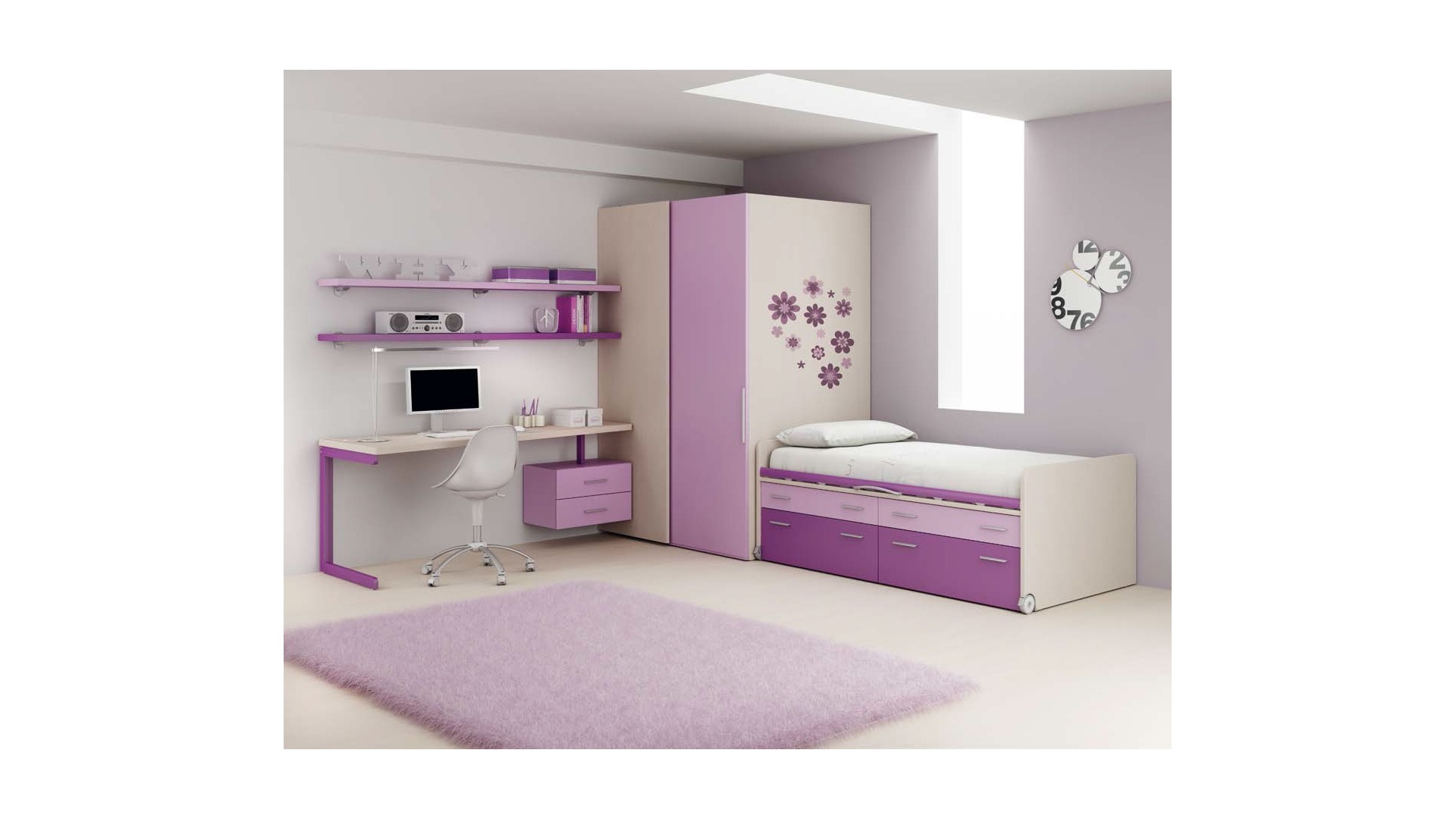 chambre-fille-personnalisable-lh18-lit-avec-rangement-moretti-compact